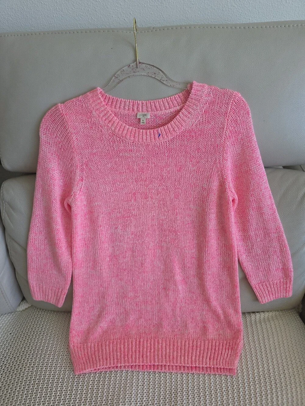 J.Crew Pink Chunky Knit Crewneck Sweater - Size S